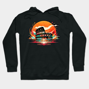 Roman Colosseum Italy Graffiti Design Hoodie